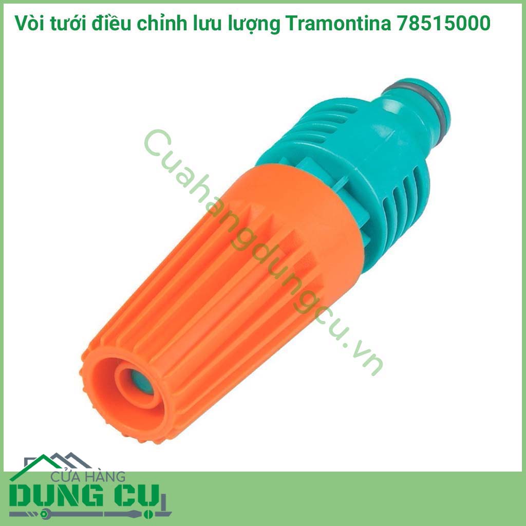 Vòi tưới điều chỉnh lưu lượng Tramontina là sản phẩm được sản xuất với chất liệu chất lượng cao dùng cho tưới cây. Dùng để tưới vườn, phun xịt rửa xe và tưới rau rất tiện lợi. 
