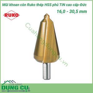 Mũi khoan côn Ruko 16-30,5mm thép HSS phủ TiN 101003T
