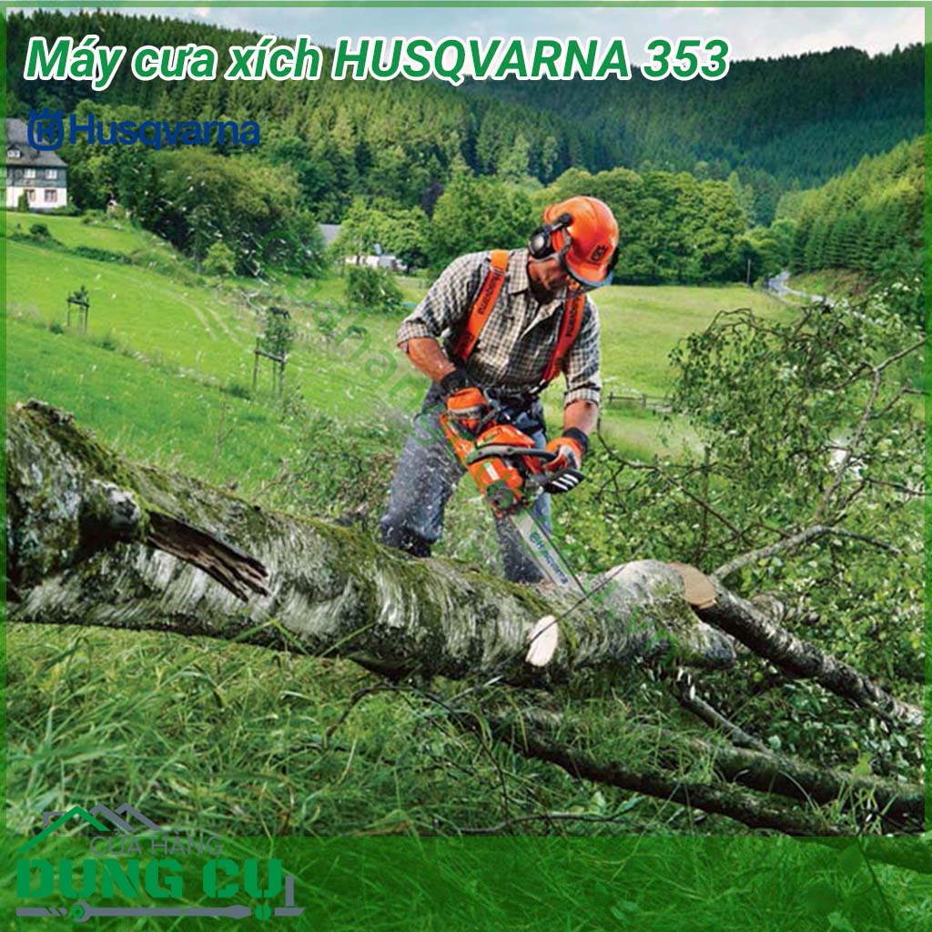 Máy cưa xích HUSQVARNA 353 giúp cho việc cưa những thân cây lớn, thanh gỗ... trở nên dễ dàng, thuận tiện hơn rất nhiều vì được thiết kế nhỏ gọn bằng chất liệu cao cấp và lưỡi cưa được gia công đặc biệt cho khả năng hoạt động mạnh mẽ