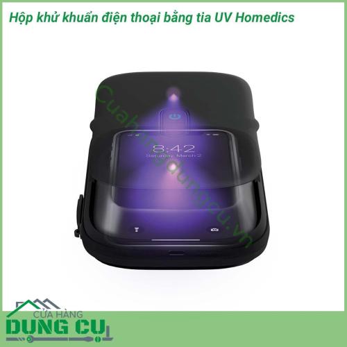 Hộp khử khuẩn điện thoại bằng tia UV Homedics cách hiệu quả nhất để giảm thiểu lượng vi khuẩn có trên các thiết bị di động, góp phần bảo vệ sức khỏe cho bản thân và gia đình.