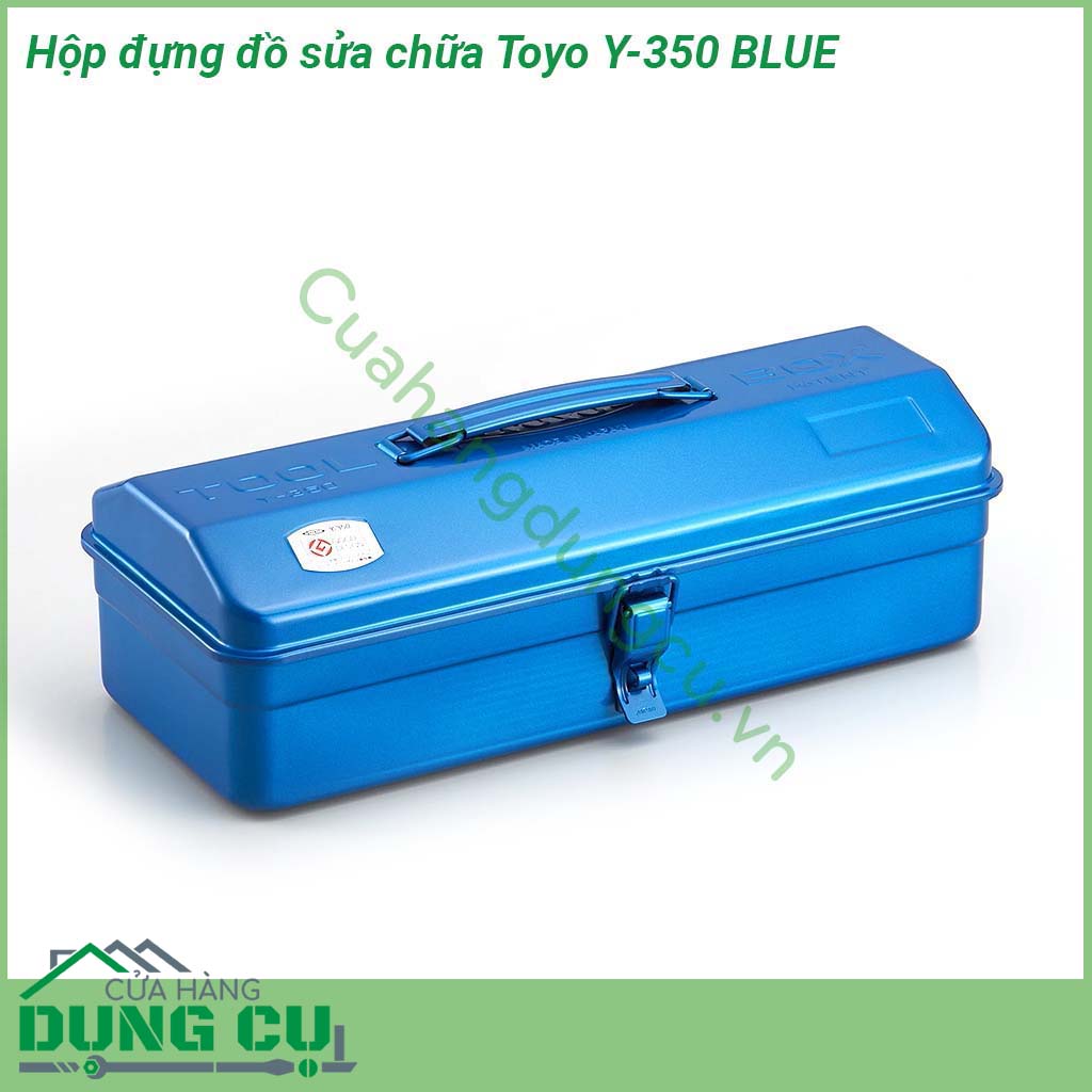 Hộp đựng đồ sửa chữa Toyo Y-350 BLUE được làm bằng sắt dầy bền bỉ chịu được va đập mạnh trong các môi trường làm việc nặng Bề mặt hộp cũng được sơn tĩnh điện màu xanh dương vô cùng bắt mắt với độ sáng bóng cũng như khả năng chống gỉ