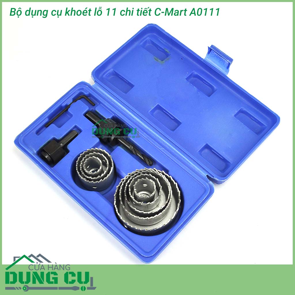 Bộ dụng cụ khoét lỗ 11 chi tiết C-Mart A0111