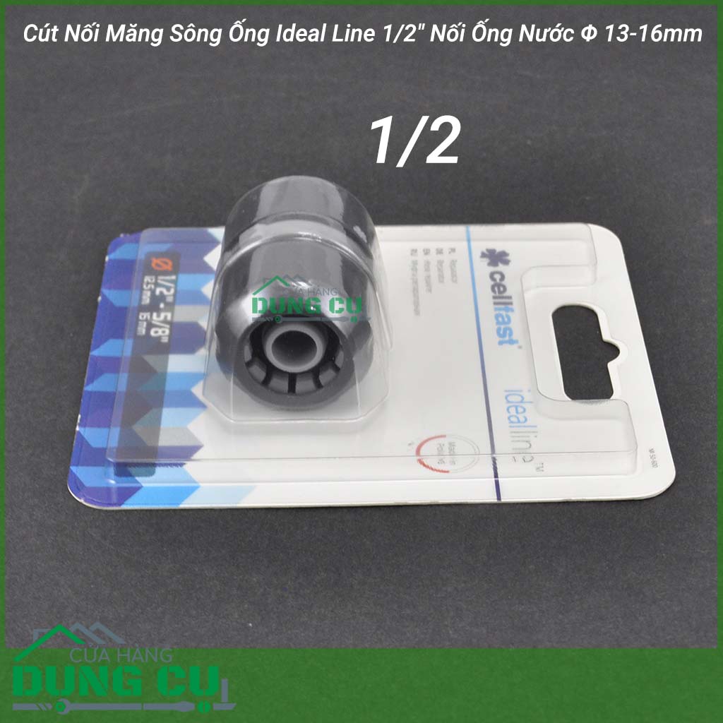 Cút Nối Măng Sông Ống Cellfast Ideal Line 1/2″ Nối 2 Đầu Ống Nước Φ 13-16mm 
