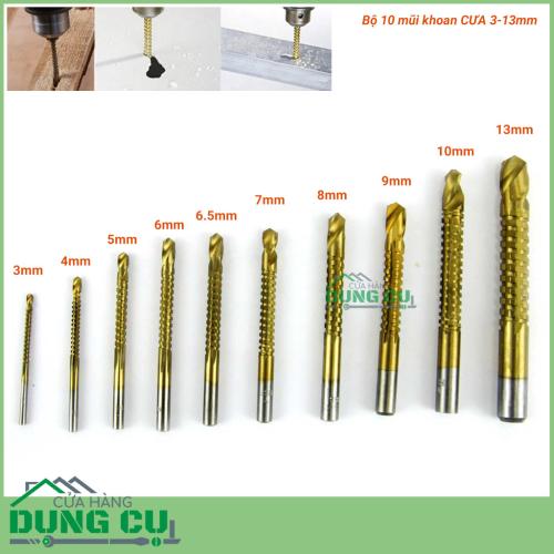 Bộ 10 mũi khoan cưa đa năng 3-13mm