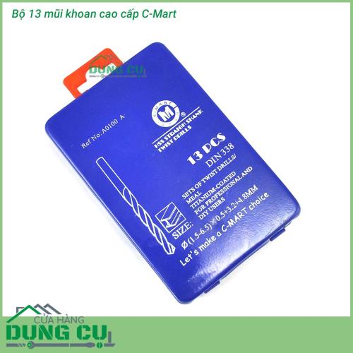 Bộ 13 mũi khoan cao cấp C-Mart A0100A