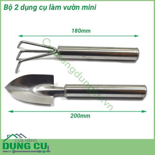 Bộ 2 dụng cụ làm vườn mini inox