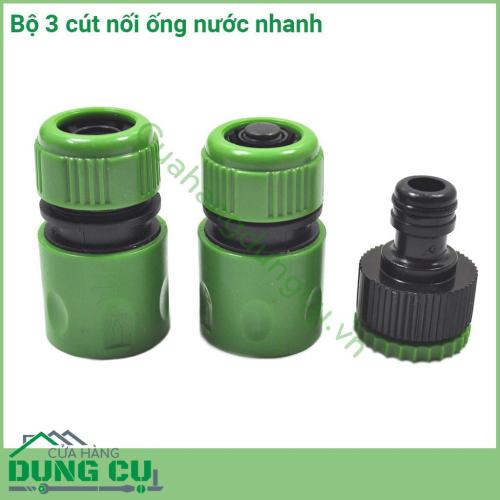 Bộ 3 cút nối nhanh ống nước xanh