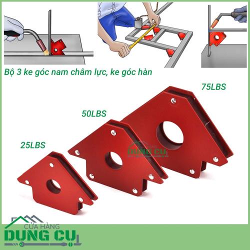 Bộ 3 ke góc nam châm, ke góc hàn 45°,90°