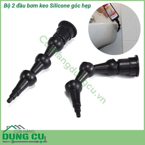 Bộ 2 bơm góc hẹp kèm Dụng cụ làm sạch silicon 3 trong 1 inox