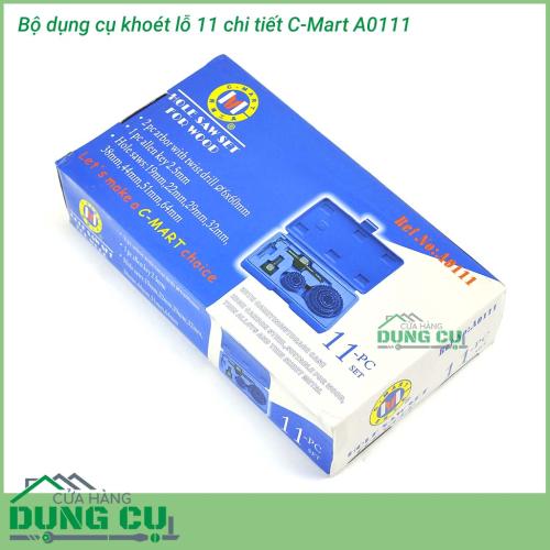 Bộ dụng cụ khoét lỗ 11 chi tiết C-Mart A0111