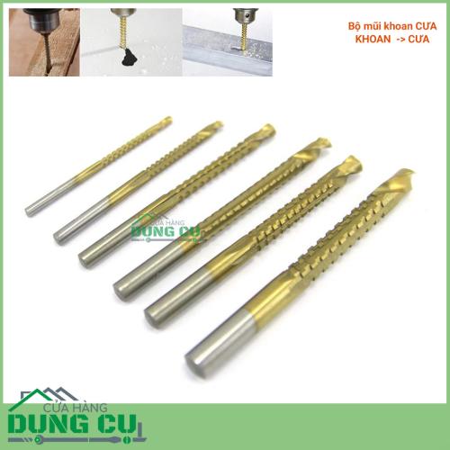 Bộ 6 mũi khoan cưa 3-8mm phủ titanium