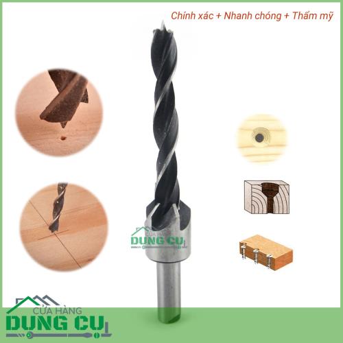 Bộ 7 mũi khoan gỗ bắt âm mũ vít đầu đinh cỡ 3 - 10 mm thép gió 4241