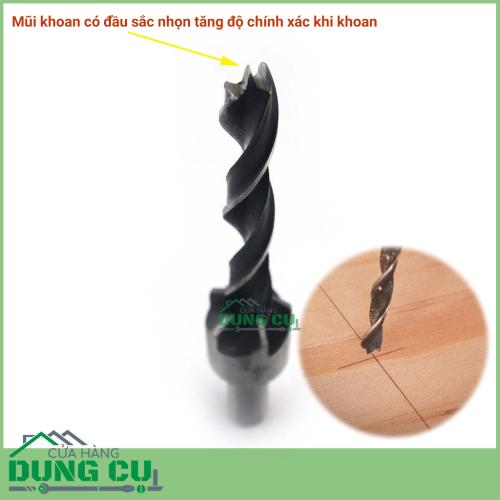 Bộ 7 mũi khoan gỗ bắt âm mũ vít đầu đinh cỡ 3 - 10 mm thép gió 4241