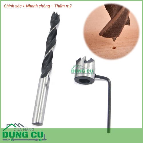 Bộ 7 mũi khoan gỗ bắt âm mũ vít đầu đinh cỡ 3 - 10 mm thép gió 4241