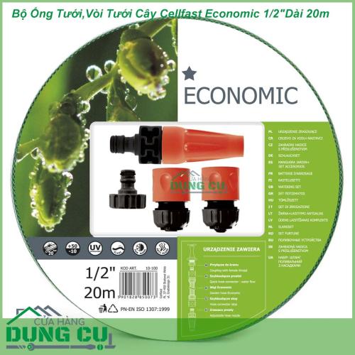 Trọn Bộ Ống Tưới,Vòi Tưới Cây Cellfast Economic 1/2″Dài 20m