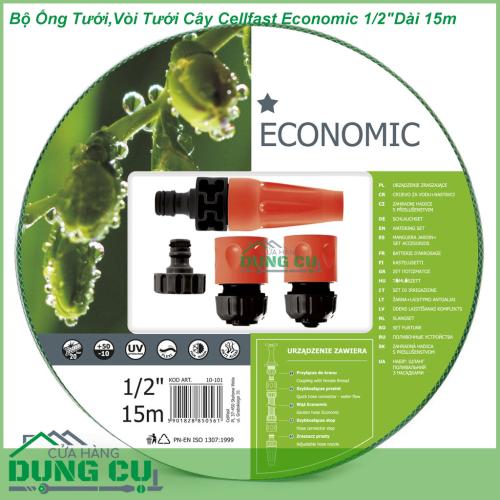 Trọn Bộ Ống Tưới,Vòi Tưới Cây Cellfast Economic 1/2″Dài 15m