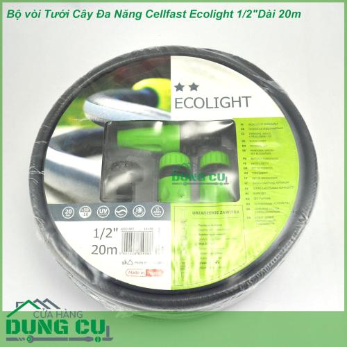 Trọn Bộ Ống Tưới,Vòi Tưới Cây Đa Năng Cellfast Ecolight 1/2″Dài 20m