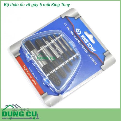 Bộ tháo bu lông ốc vít gãy 6 mũi King Tony 11206SQ