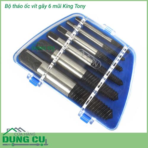 Bộ tháo bu lông ốc vít gãy 6 mũi King Tony 11206SQ