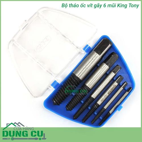 Bộ tháo bu lông ốc vít gãy 6 mũi King Tony 11206SQ