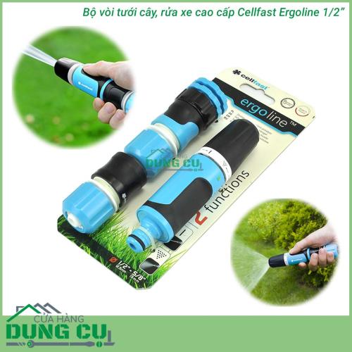 Trọn Bộ Vòi Tưới Cây, Rửa Xe Cao Cấp Cellfast Ergo 1/2″