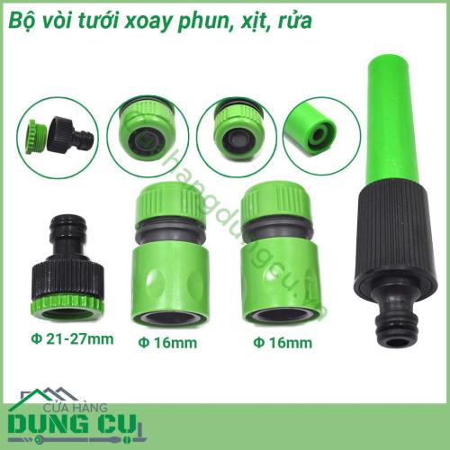 Trọn bộ vòi tưới xoay phun, xịt ,rửa