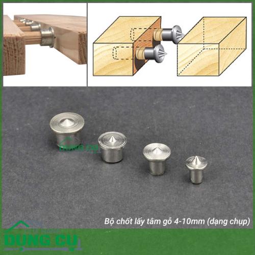 Bộ chốt lấy tâm gỗ inox dạng chụp