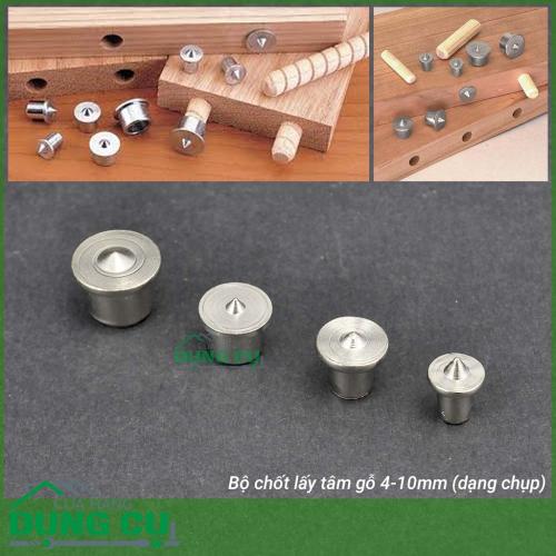 Bộ chốt lấy tâm gỗ inox dạng chụp