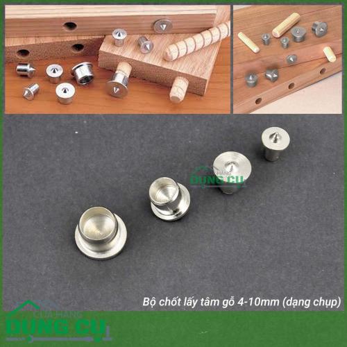 Bộ chốt lấy tâm gỗ inox dạng chụp