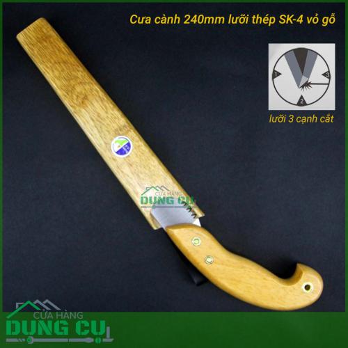 Cưa gỗ cưa cành cây vỏ gỗ lưỡi dài 240mm thép SK4 Nhật