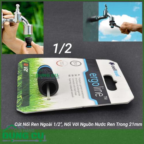 Cút Nối Ren Ngoài Cao Cấp Cellfast Ergo 1/2″, Nối Với Nguồn Nước Ren Trong 21mm