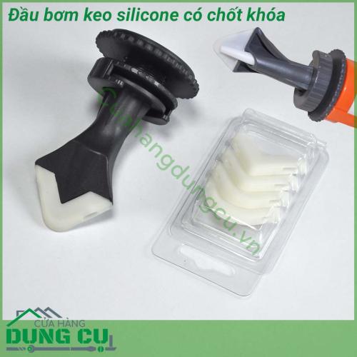 Bộ đầu bơm và miết keo silicone có khóa