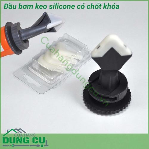 Bộ đầu bơm và miết keo silicone có khóa