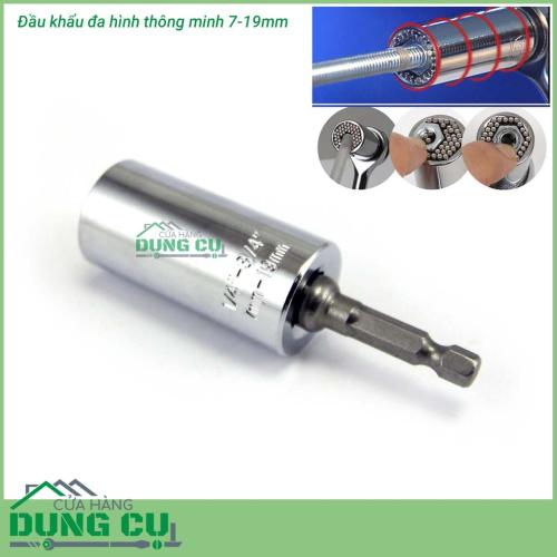 Đầu khẩu đa hình 7-19mm kèm khớp nối 1/4