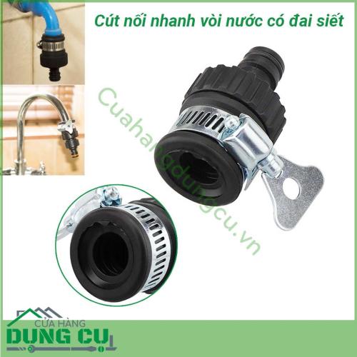 Đầu nối nhanh vòi nước có đai siết 16mm