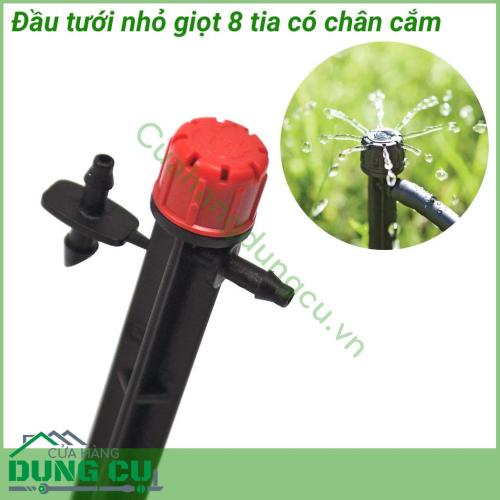 Đầu tưới nhỏ giọt 8 tia có chân cắm