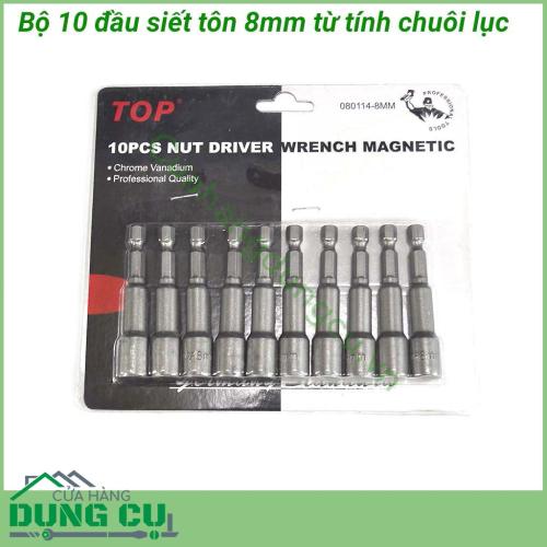 Bộ 10 đầu siết tôn 8mm TOP dài