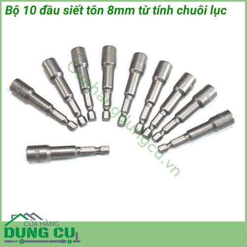 Bộ 10 đầu siết tôn 8mm TOP dài