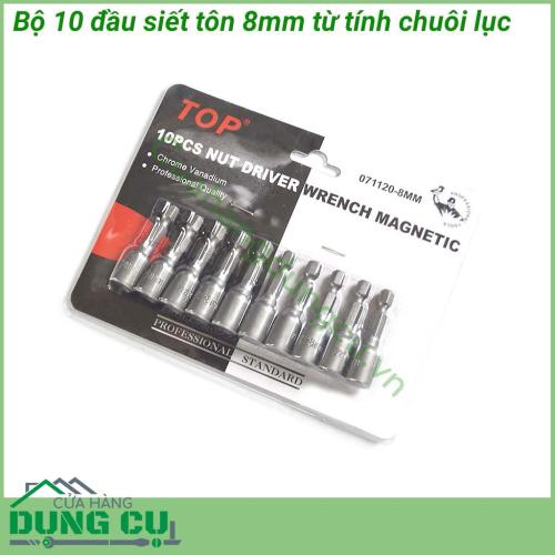 Bộ 10 đầu siết tôn 8mm TOP ngắn