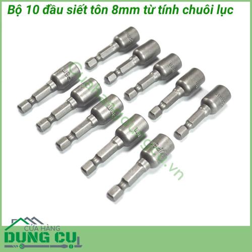 Bộ 10 đầu siết tôn 8mm TOP ngắn