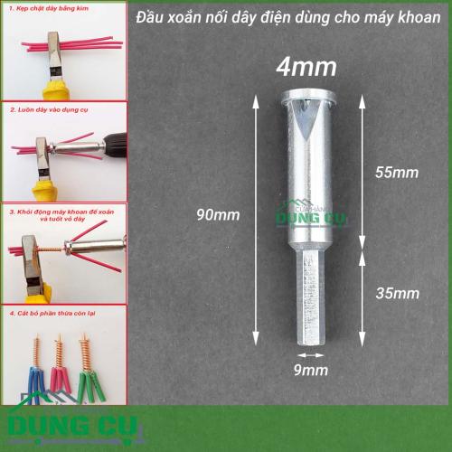 Đầu xoắn nối dây điện 4mm dành cho máy khoan