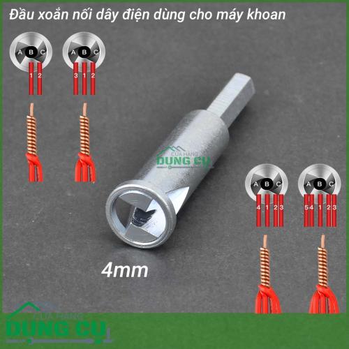 Đầu xoắn nối dây điện 4mm dành cho máy khoan