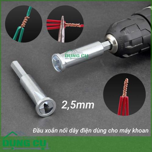 Đầu xoắn nối dây điện 2.5mm dành cho máy khoan