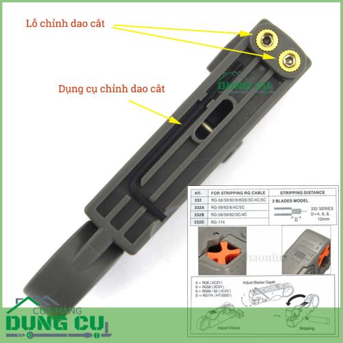 Dụng cụ tuốt vỏ cáp đồng trục MỘT THAO TÁC