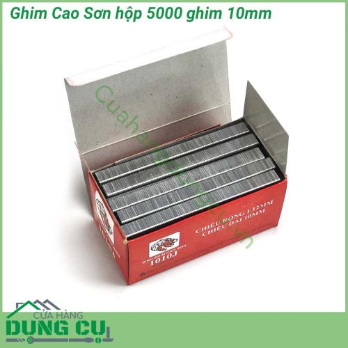 Ghim bấm gỗ Cao Sơn 10mm hộp 5000 ghim