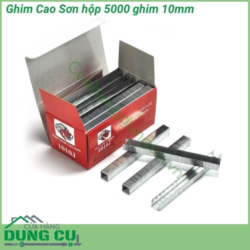 Ghim bấm gỗ Cao Sơn 10mm hộp 5000 ghim