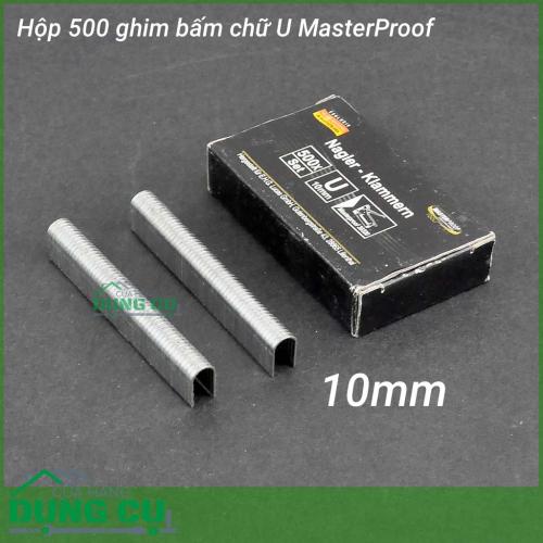 Hộp 500 ghim bấm gỗ chữ U Masterproof 10mm