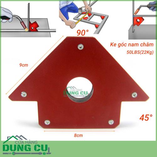 Ke góc nam châm 45°,90° cho thợ hàn lực hút 22Kg