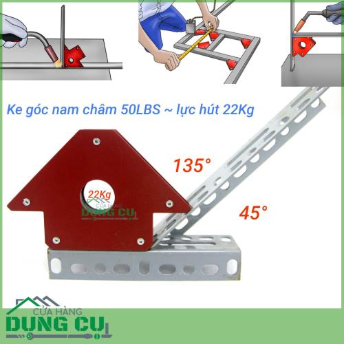 Ke góc nam châm 45°,90° cho thợ hàn lực hút 22Kg