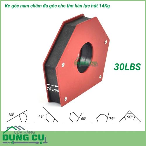 Ke góc nam châm đa giác lực hút 14kg - 30lbs